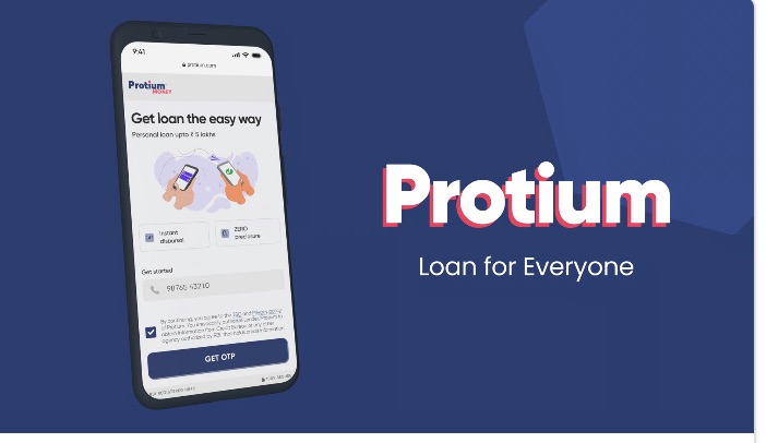 Protium loan application screens.